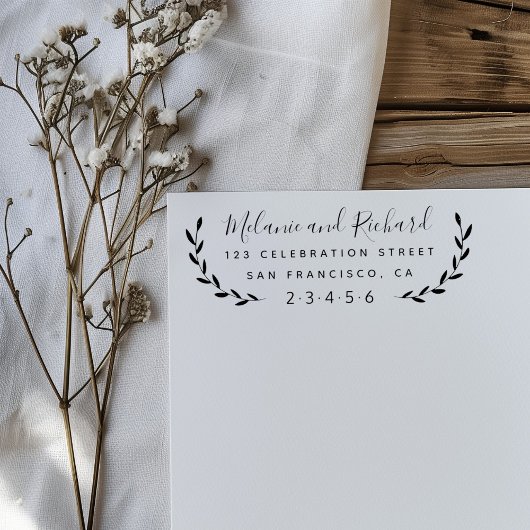 Maak uw eigen naam Botanische Retouradres Rubberstempel