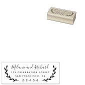 Maak uw eigen naam Botanische Retouradres Rubberstempel (Gestempeld)