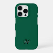 Maak uw eigen naam Monogram kalligrafie iPhone Hoesje (Achterkant)