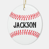 Maak uw eigen naam/tekst van de Aangepaste Basebal Keramisch Ornament (Links)