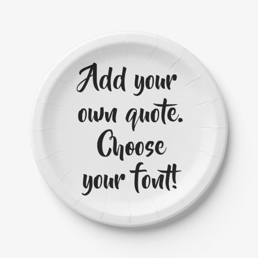 Maak uw eigen offerte gepersonaliseerd papieren bordje (Voorkant)