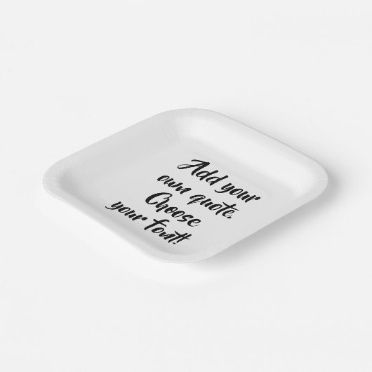 Maak uw eigen offerte gepersonaliseerd vierkant papieren bordje (Gebogen)