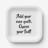 Maak uw eigen offerte gepersonaliseerd vierkant papieren bordje (Voorkant)