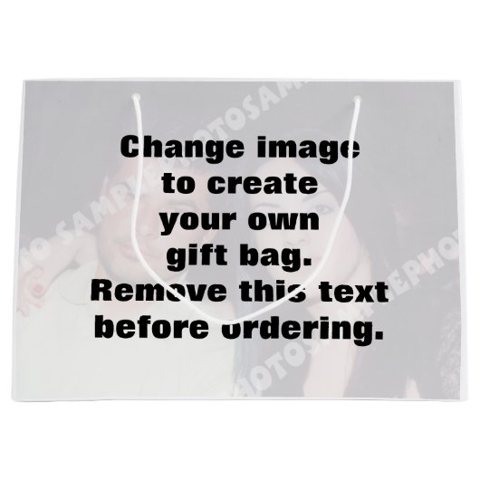 Maak uw eigen persoonlijke foto groot cadeauzakje (Voorkant)