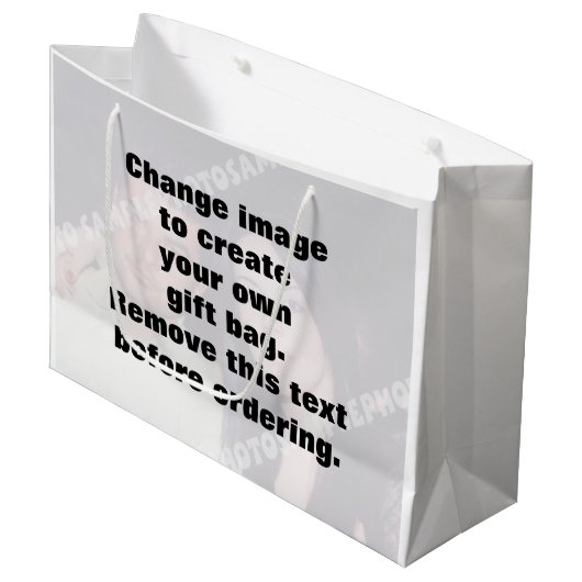 Maak uw eigen persoonlijke foto groot cadeauzakje (Voorkant Gekanteld)