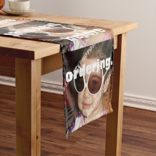 Maak uw eigen persoonlijke foto korte tafelloper (Voorbeeld)