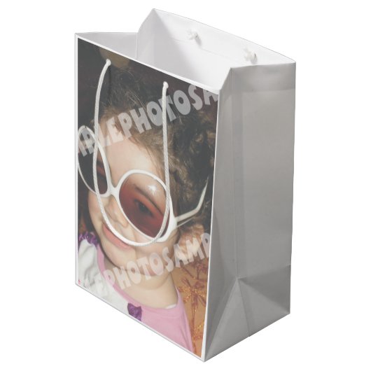 Maak uw eigen persoonlijke foto medium cadeauzakje (Achterkant Gekanteld)