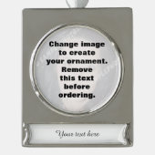 Maak uw eigen persoonlijke foto verzilverd banner ornament (Voorkant)