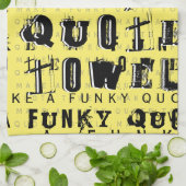 Maak uw eigen persoonlijke Funky Quote | Geel Theedoek (Gevouwen)
