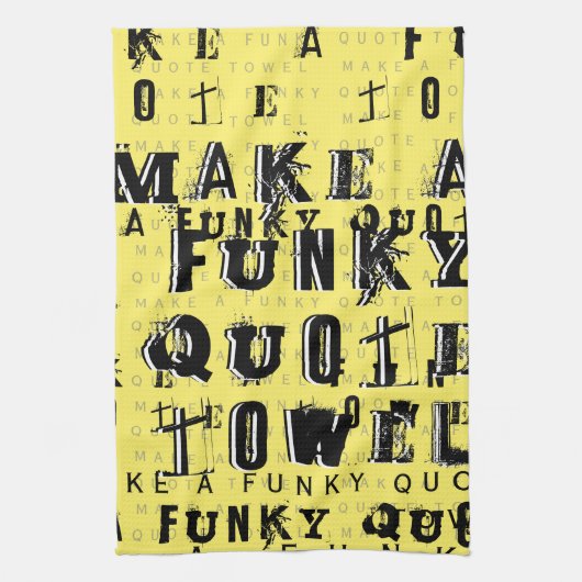 Maak uw eigen persoonlijke Funky Quote | Geel Theedoek (Verticaal)