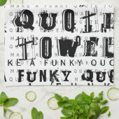 Maak uw eigen persoonlijke Funky Quote | wit Theedoek (Gevouwen)