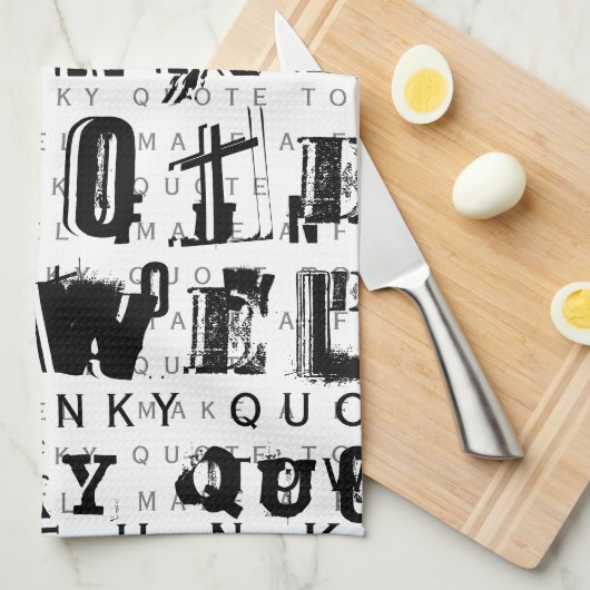 Maak uw eigen persoonlijke Funky Quote | wit Theedoek (Quarter Fold)