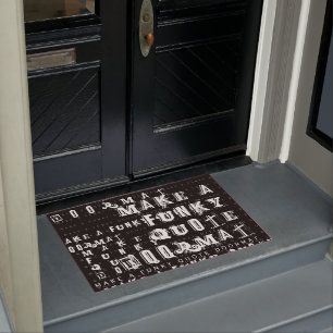Maak uw eigen persoonlijke Funky Quote Zwart Deurmat