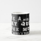 Maak uw eigen persoonlijke Funky Quote | Zwart Koffiemok (Center)