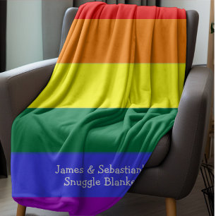 Maak uw eigen persoonlijke Gay Pride Flag Fleece Deken