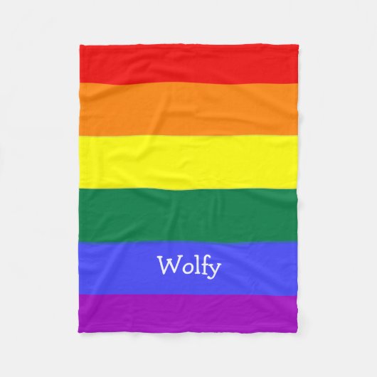 Maak uw eigen persoonlijke Gay Pride Flag Fleece Deken (Voorkant)