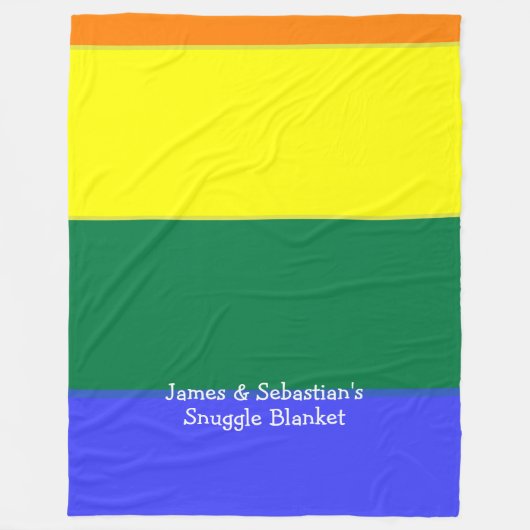 Maak uw eigen persoonlijke Gay Pride Flag Fleece Deken (Voorkant)