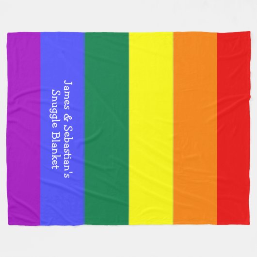 Maak uw eigen persoonlijke Gay Pride Flag Fleece Deken (Voorkant (Horizontaal))