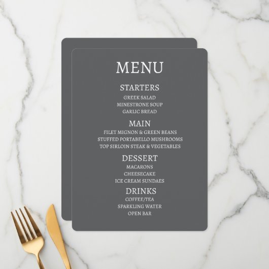 Maak Uw Eigen Persoonlijke Menu (Voorkant / Achterkant in situ)