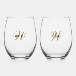 Maak Uw Eigen Persoonlijke Monogram, Naam Wijnglas Zonder Voet