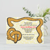 MAAK UW EIGEN PRETZEL-feestdag uitnodiging (Staand voorkant)