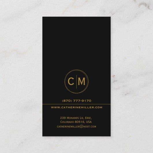 Maak uw eigen professioneel, goud en zwart visitekaartje (Achterkant)