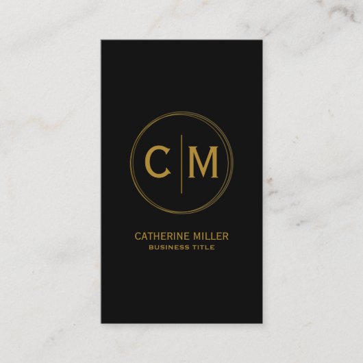 Maak uw eigen professioneel, goud en zwart visitekaartje (Voorkant)