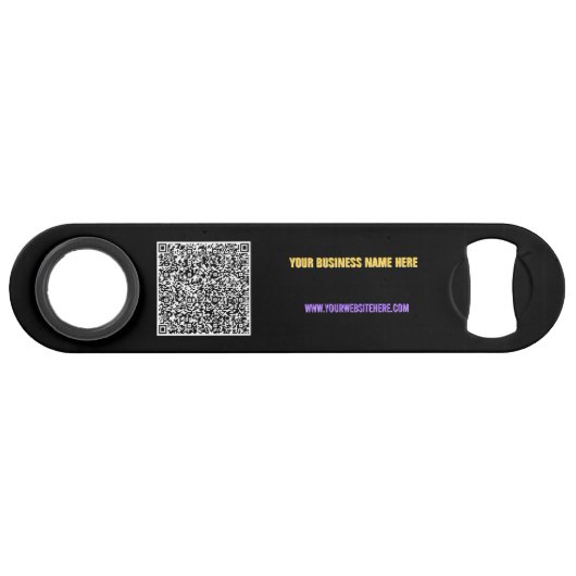 Maak uw eigen QR-code Bar Key Aangepaste tekstkleu Speed Flessenopener (Achterkant Horizontaal)