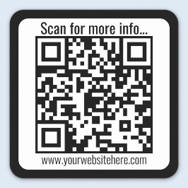 Maak uw eigen QR-code met rand | Zwart en wit Vierkante Sticker