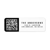 Maak uw eigen QR-code | Modern retouradres Etiket (Voorkant)