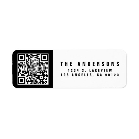 Maak uw eigen QR-code | Modern retouradres Etiket (Voorkant)