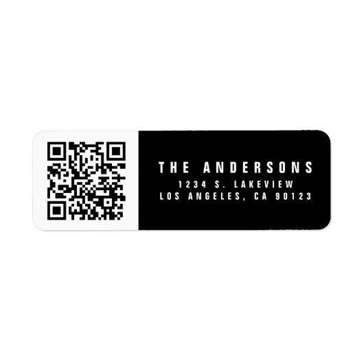 Maak uw eigen QR-code | Modern retouradres Etiket (Voorkant)