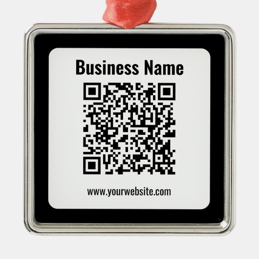 Maak uw eigen QR-code | Transparant Metalen Ornament (Voorkant)