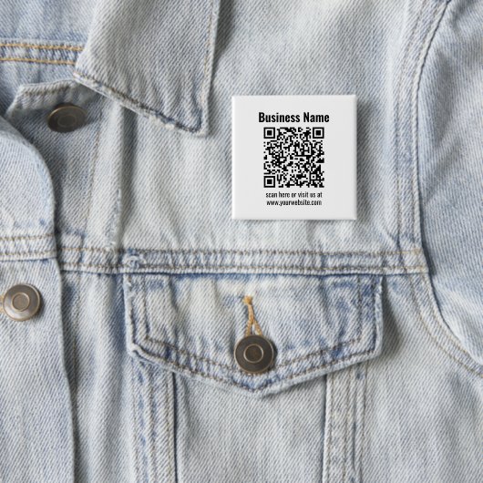 Maak uw eigen QR-code | Transparant Vierkante Button 5,1 Cm (In situ)