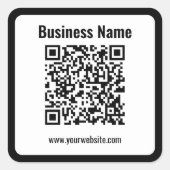 Maak uw eigen QR-code | Transparant Vierkante Sticker (Voorkant)