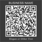 Maak uw eigen QR-code Zwarte Promotie Sticker (Voorkant)