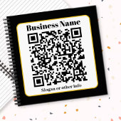 Maak uw eigen QR-code | Zwarte Witte Gouden Rand Notitieboek