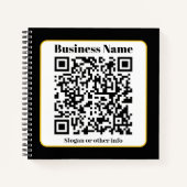 Maak uw eigen QR-code | Zwarte Witte Gouden Rand Notitieboek (Voorkant)