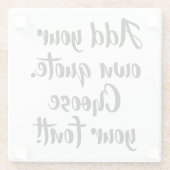Maak uw eigen quote gepersonaliseerd glas onderzet glazen onderzetter (Achterkant)