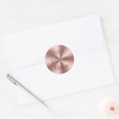 Maak Uw Eigen Radiaal Geborsteld Rose Goud Metaalg Ronde Sticker (Envelop)