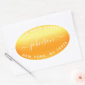 Maak Uw Eigen Retouradres Goud Wit Ovale Sticker (Envelop)