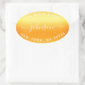 Maak Uw Eigen Retouradres Goud Wit Ovale Sticker (Tas)