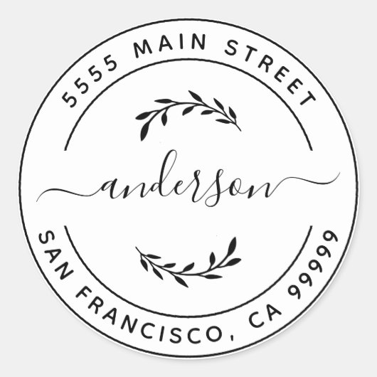 Maak Uw Eigen Retouradres Klassieke Ronde Sticker (Voorkant)