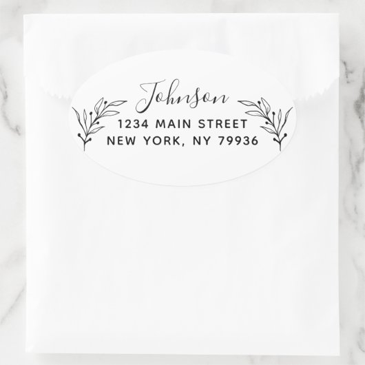 Maak uw eigen retouradres ovale sticker (Tas)