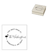 Maak uw eigen Rond Chhic Flamingo Douaneadres Rubberstempel (Gestempeld)