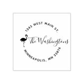 Maak uw eigen Rond Chhic Flamingo Douaneadres Rubberstempel (Afrduk)