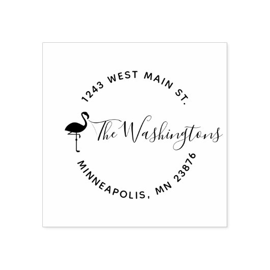 Maak uw eigen Rond Chhic Flamingo Douaneadres Rubberstempel (Afrduk)