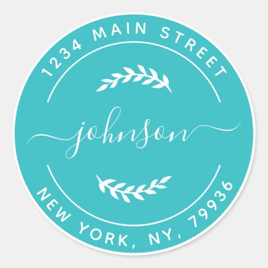 Maak Uw Eigen Rond Retouradres Ronde Sticker (Voorkant)