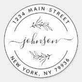 Maak Uw Eigen Ronde Retouradres Klassiek Rond Ronde Sticker (Voorkant)