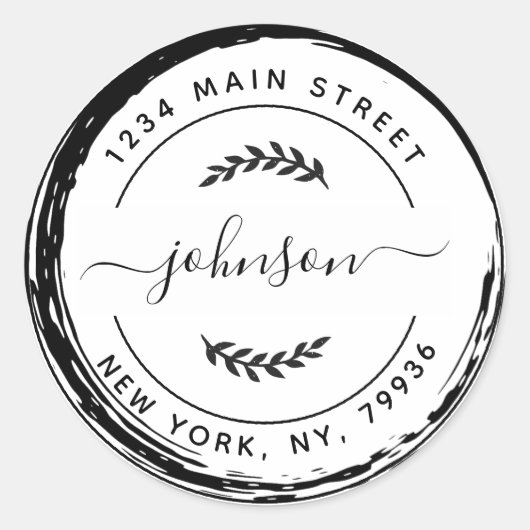 Maak Uw Eigen Ronde Retouradres Klassiek Rond Ronde Sticker (Voorkant)